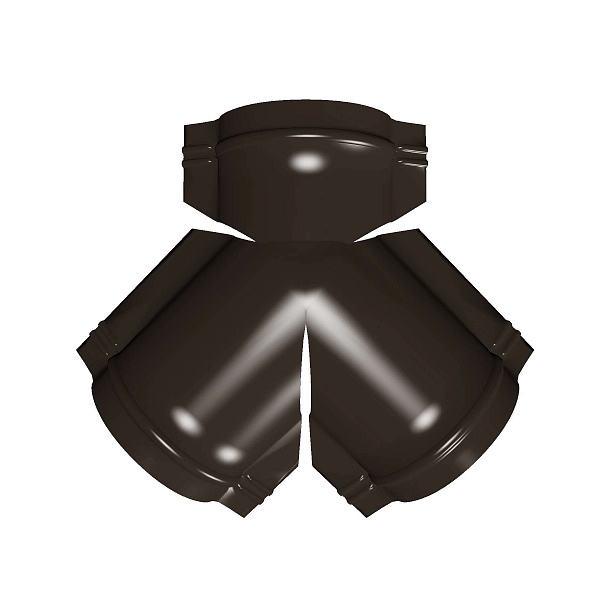 Тройник Y малого конька полукруглого Quarzit с пленкой RR 32 темно-коричневый
