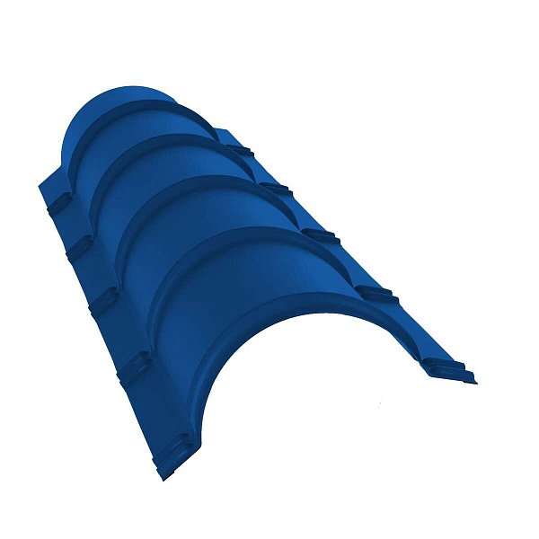 Планка конька полукруглого 0,5 Satin с пленкой RAL 5005 сигнальный синий