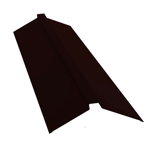 Планка конька плоского 150х40х150 0,5 Satin с пленкой RR 32 темно-коричневый