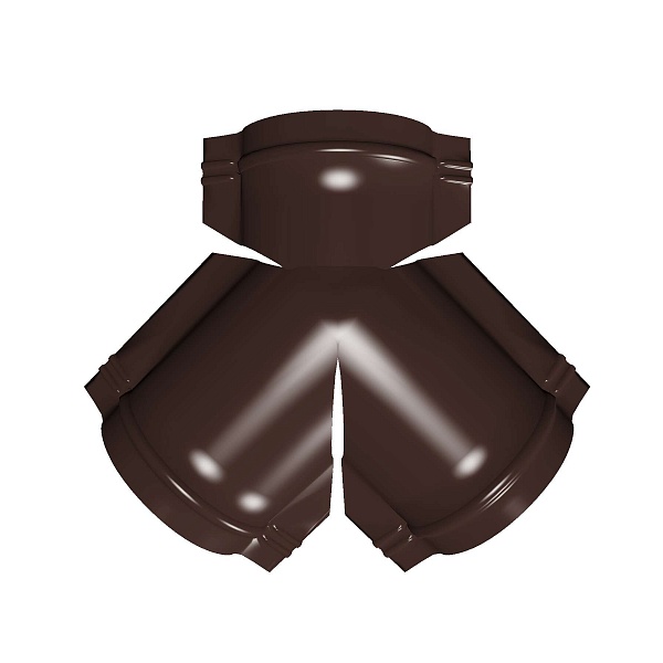 Тройник Y малого конька полукруглого Quarzit с пленкой RAL 8017 шоколад