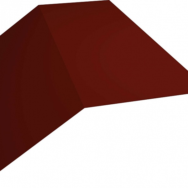 Планка конька плоского 190х190 0,5 Satin с пленкой RAL 3009 оксидно-красный
