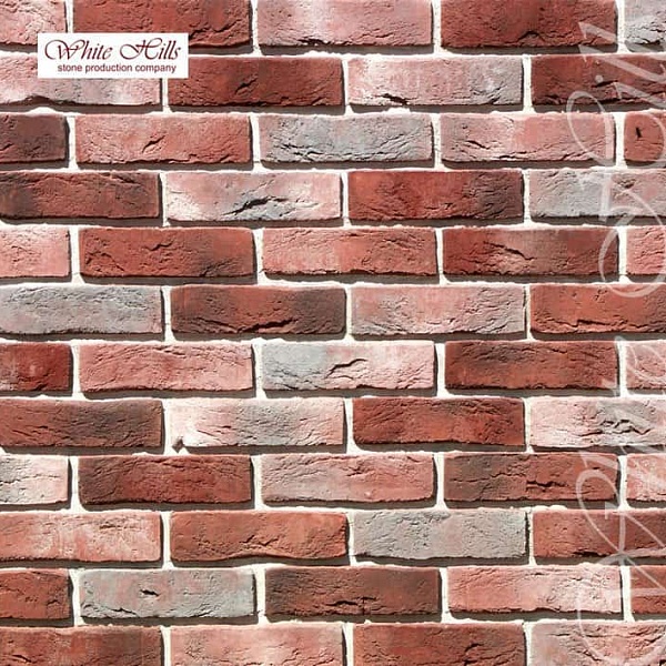 302-70 White Hills Облицовочный кирпич «Лондон брик» (London brick), красно-белый, плоскостной.