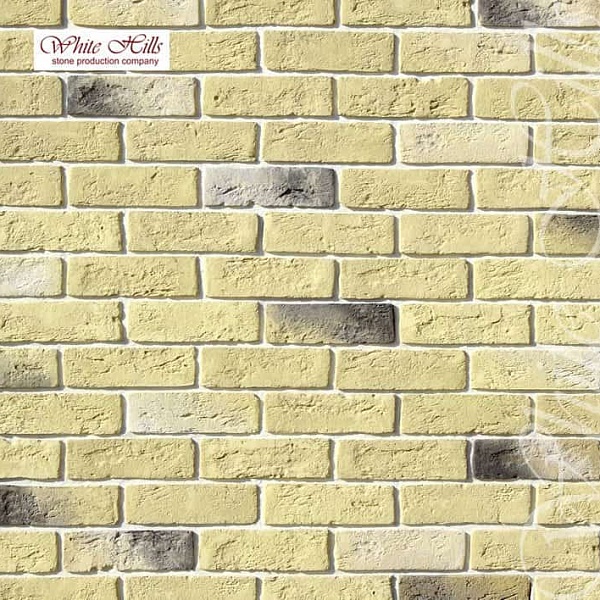 320-30 White Hills Облицовочный кирпич «Кельн брик» (Cologne brick), желтый, плоскостной.